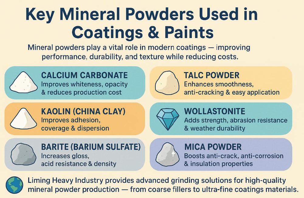 Key Mineral Powders Used in Coatings & Paints | Liming Heavy Industry